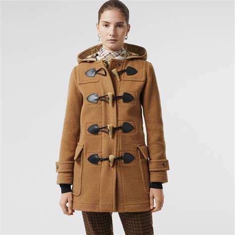 burberry duffle coat women's|burberry camel wool coat men's.